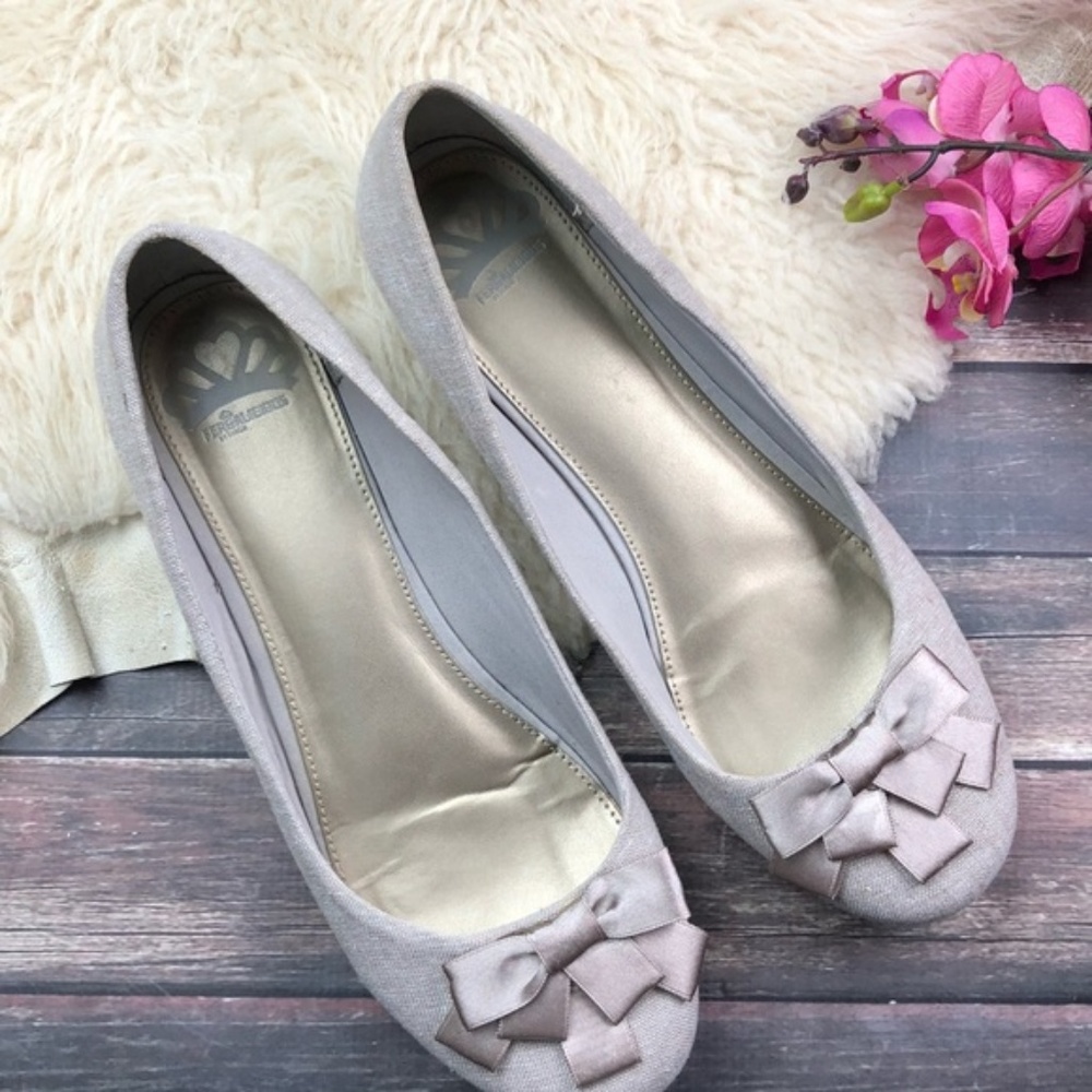 Linen and Satin Flats LIKE NEW